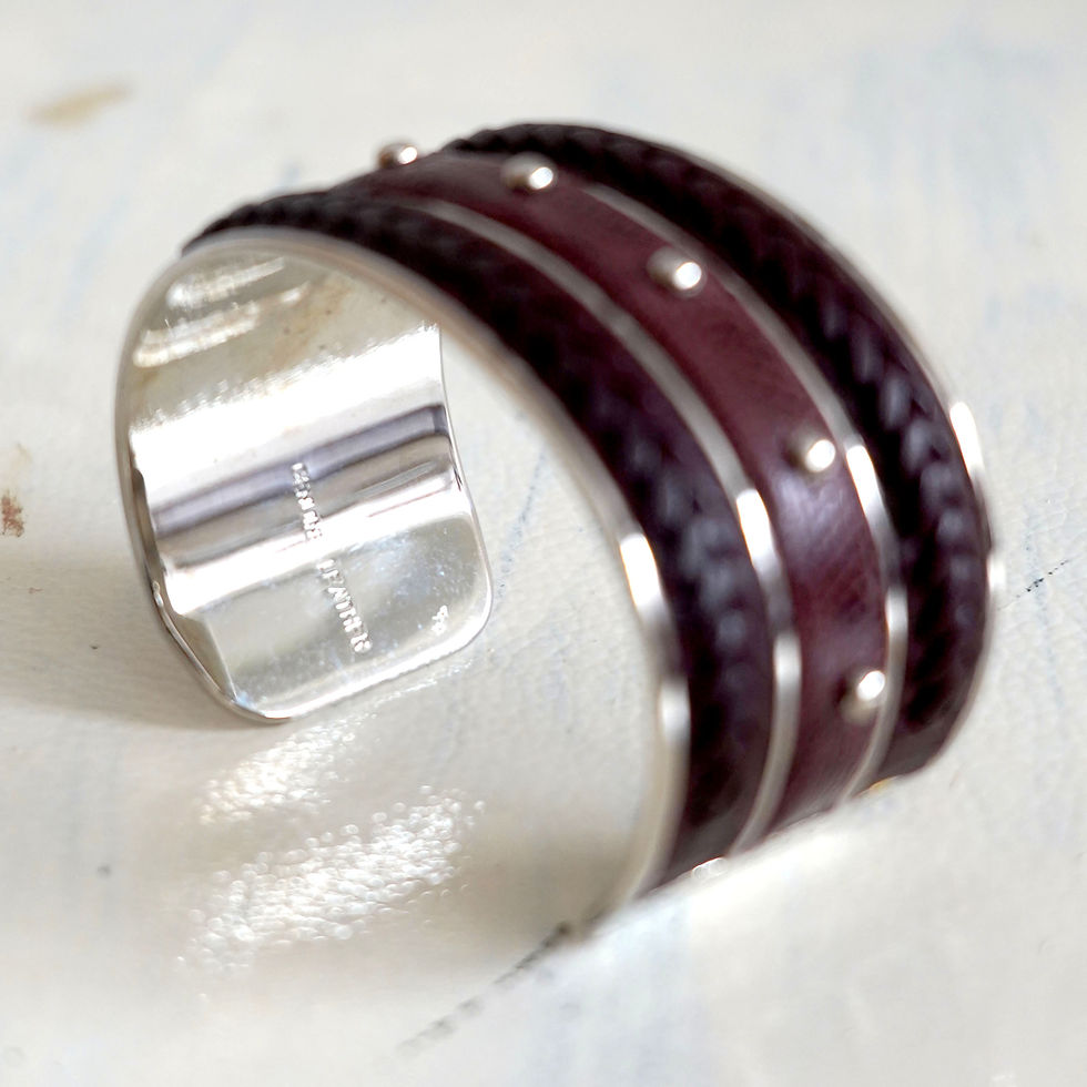 Miniature : Tod's brown leather trimming with bronze bangle.