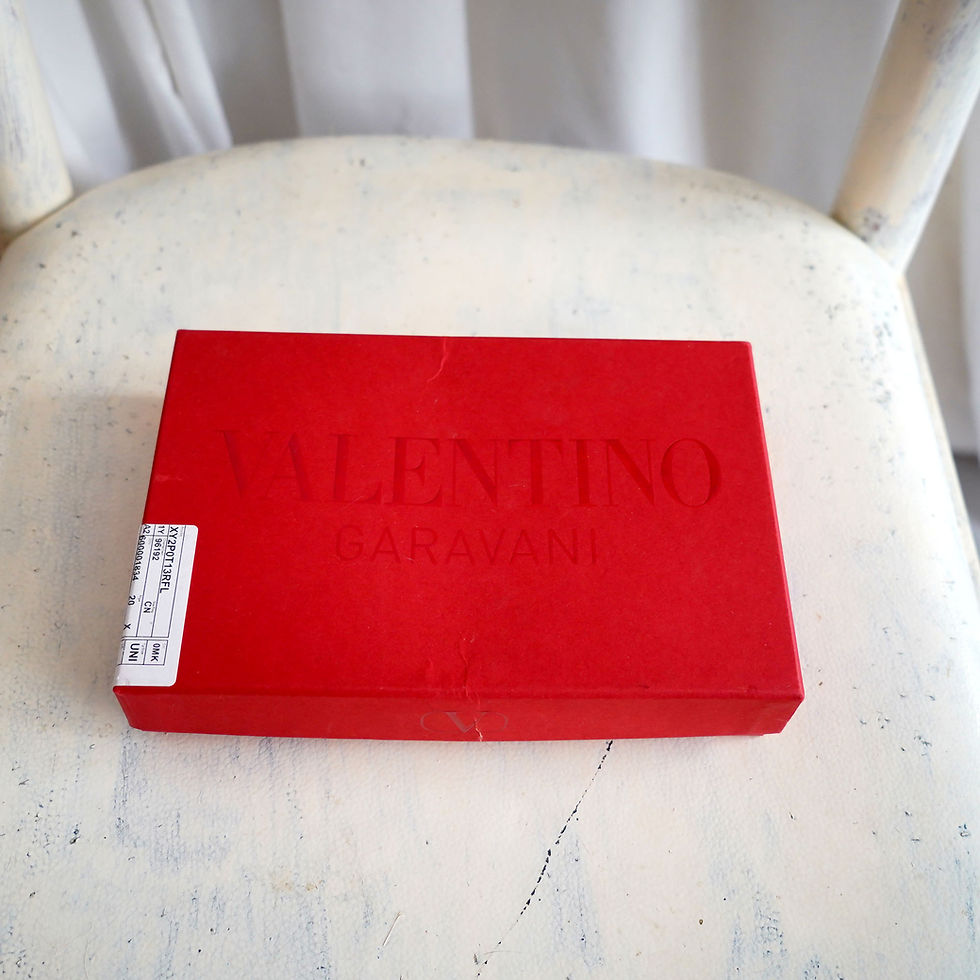 サムネイル： VALENTINO Black Leather Card Holder Mini Wallet Crossbody Bag + 3D Metal V Logo