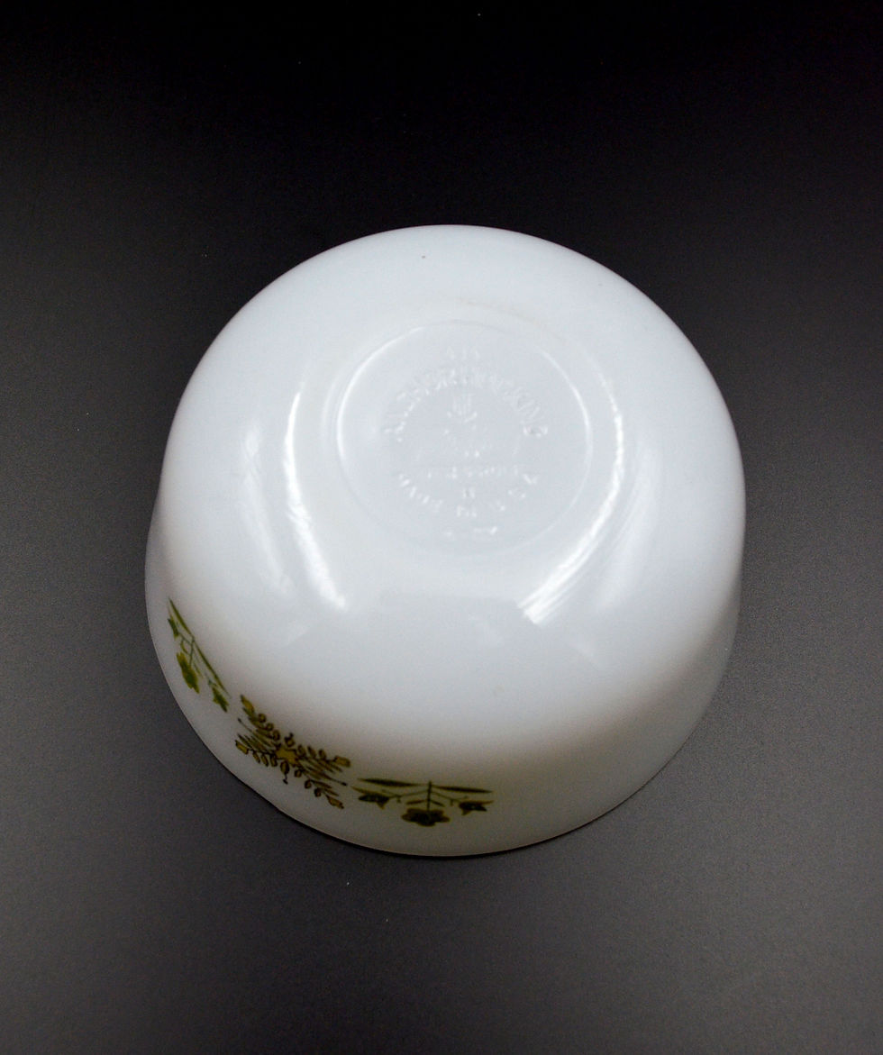 縮圖：FIRE KING Milk White Glass Printed Soup Bowl - 60s Antique Glassware