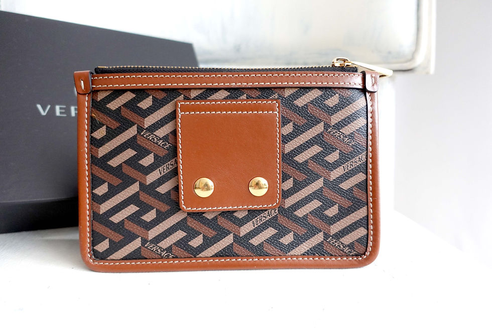 섬네일: VERSACE Maze pattern LOGO printed square genuine leather pouch
