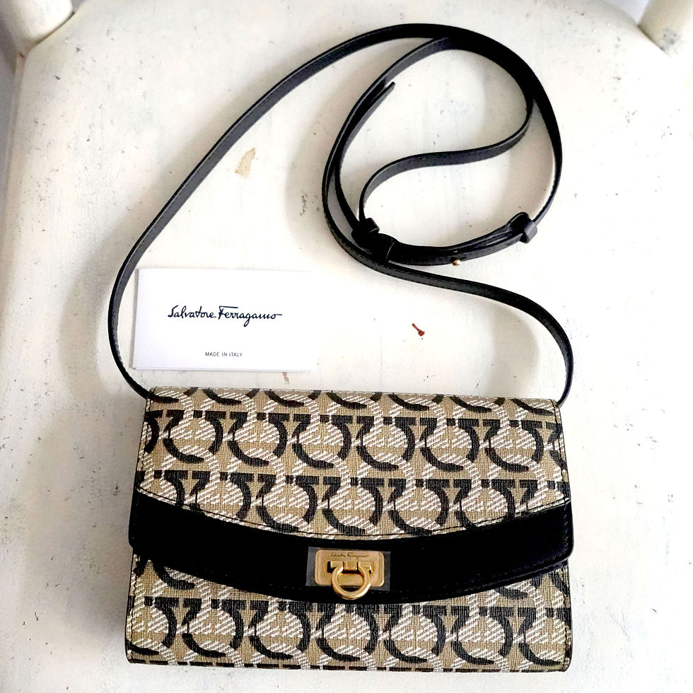 Miniatura: Salvatore Ferragamo Camel color monogram cross-body handbag