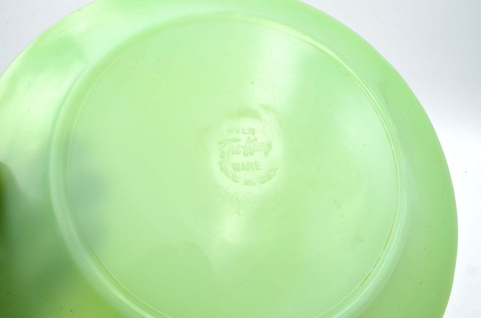 Miniatura: FIRE KING 翡翠半透玻璃餐碟 60s Jadeite Glasses Dinner Plate
