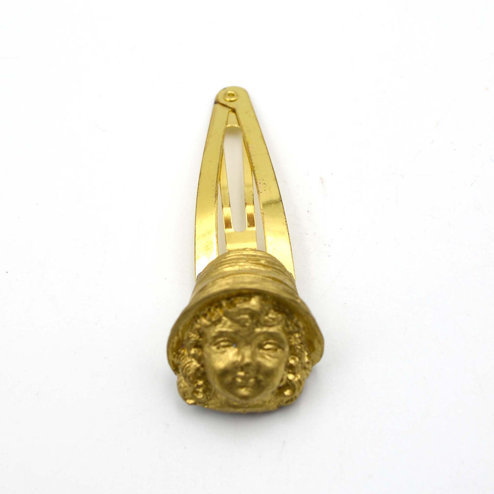 Miniatura: 金色 金屬風樹脂娃娃頭髮夾  可訂製 金 銀 黑 或其他顏色