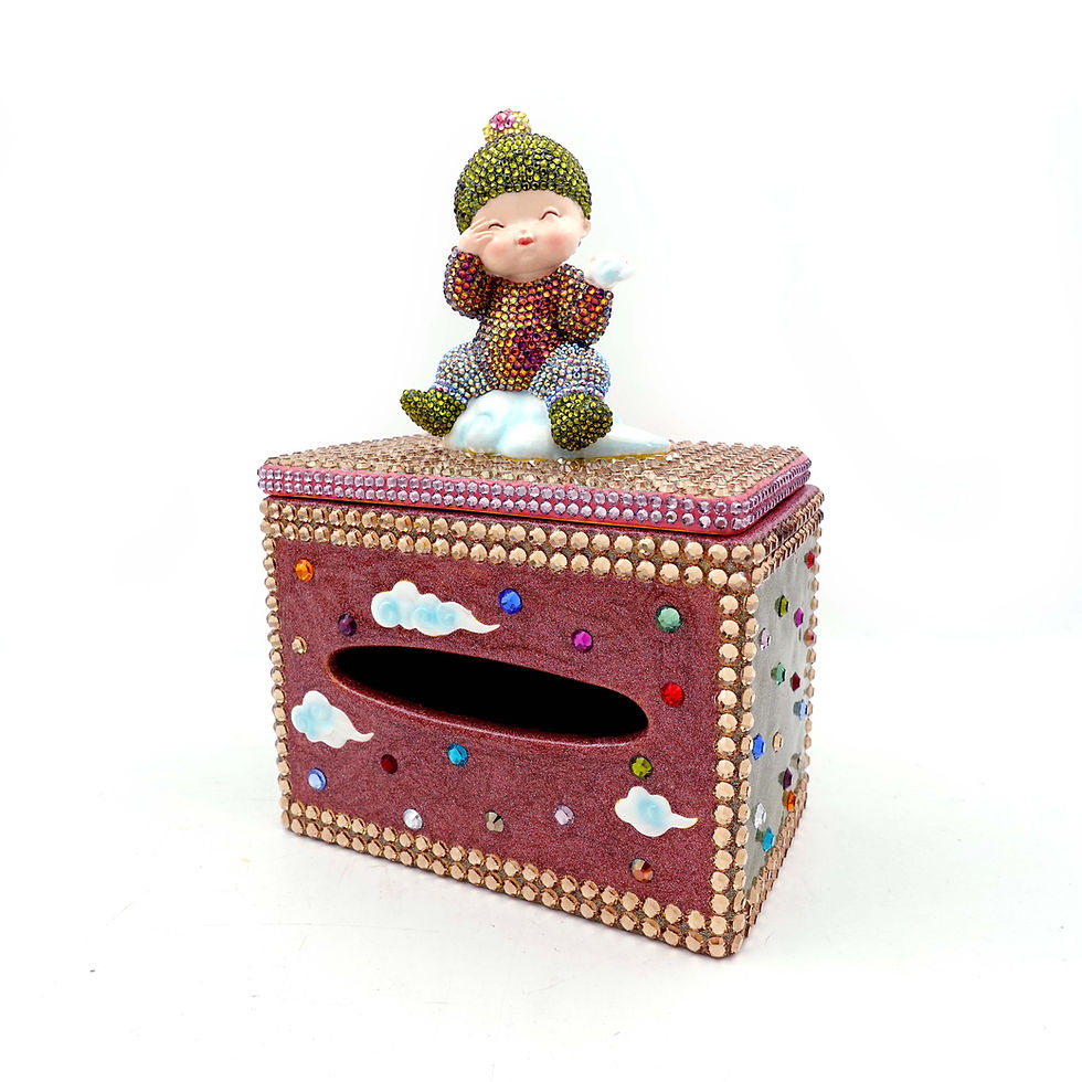 Miniaturbild: 【CUPID】Pink Swarovski Crystals w/ Baby Tissue box 【邱比特系列】施華洛水晶綴立體娃娃紙巾盒    Tissue Box- Plastic  Color - Multi  Crystals - Swar