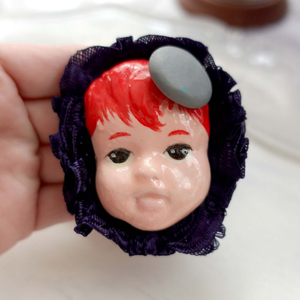 Miniature : TIMBEE LO手工製手繪立體紅髮小孩胸針心口針 獨一無二 可訂製