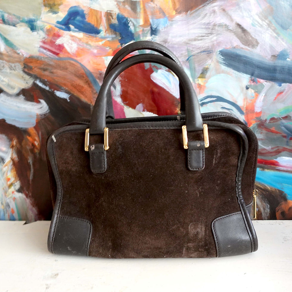 Miniature : 中古LOEWE咖啡色猄皮手提袋手提包 美品高質 意大利二手古著珠寶