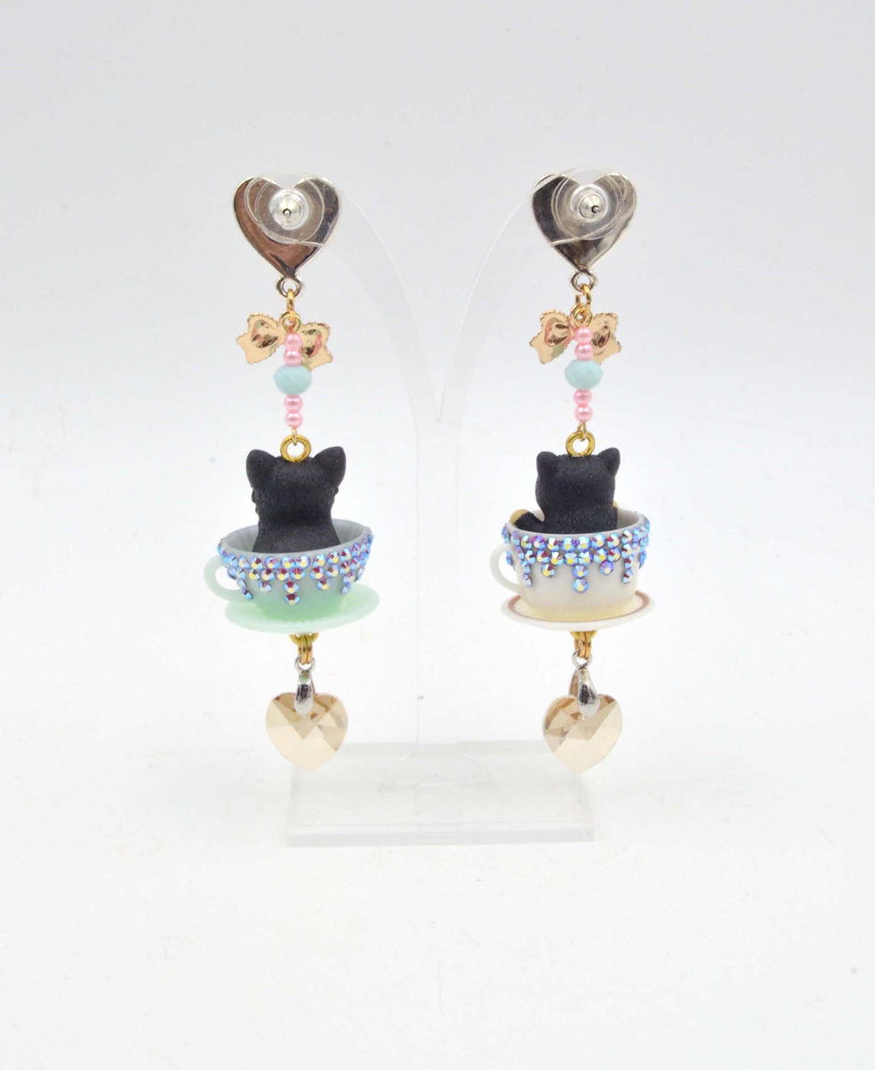 縮圖：小狗茶杯耳環綴施華洛水晶 Doggies on the Cup Earrings with Swarovski Crystal