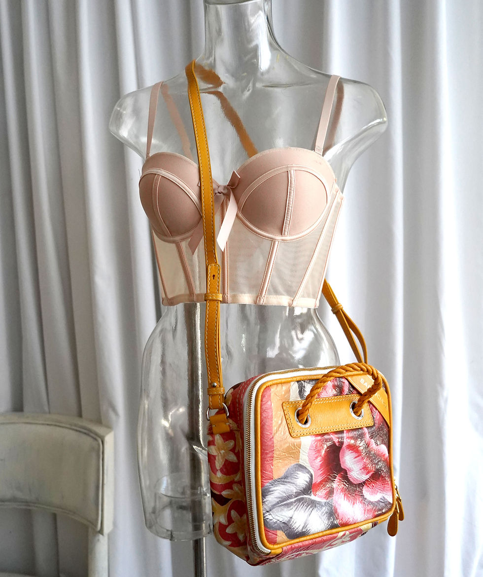サムネイル： BALENCIAGA Floral Print Crossbody Bag with Braided Handles