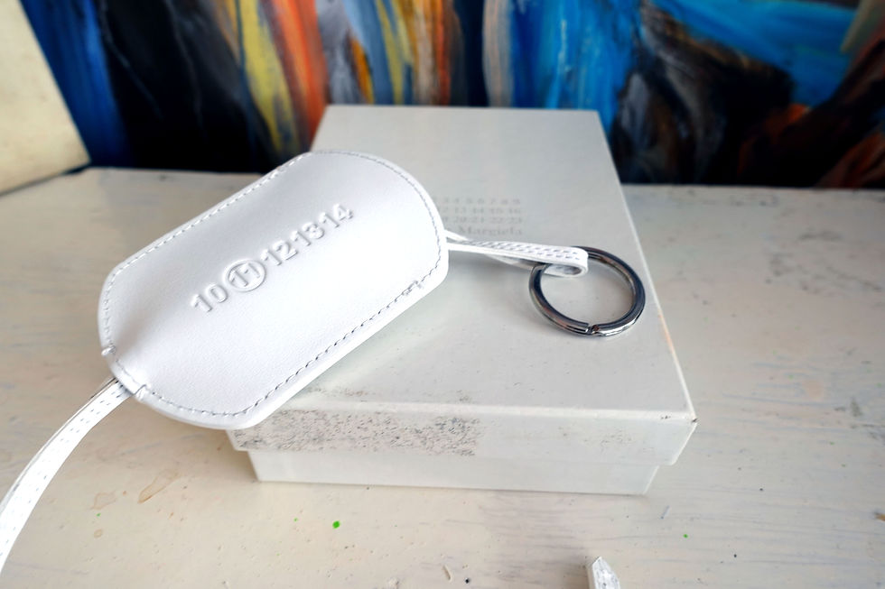 Miniature : 法國名牌Maison Margiela MM11白色真皮鎖匙扣手袋掛包全新未使用
