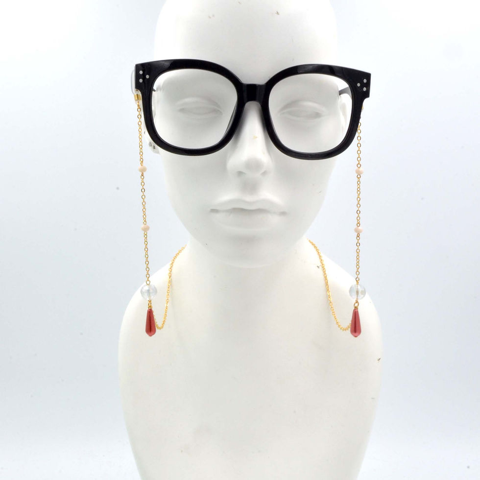 縮圖：裝飾珠子眼鏡鍊 鍍18K金不易氧化掉色 保色持久防過敏 不包含眼鏡