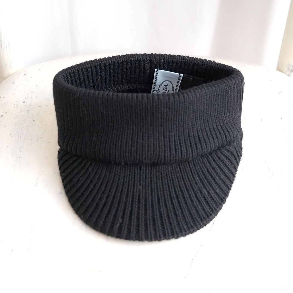 Miniatura: PRADA Wool Shaker Visor Cap in Anthracite Black