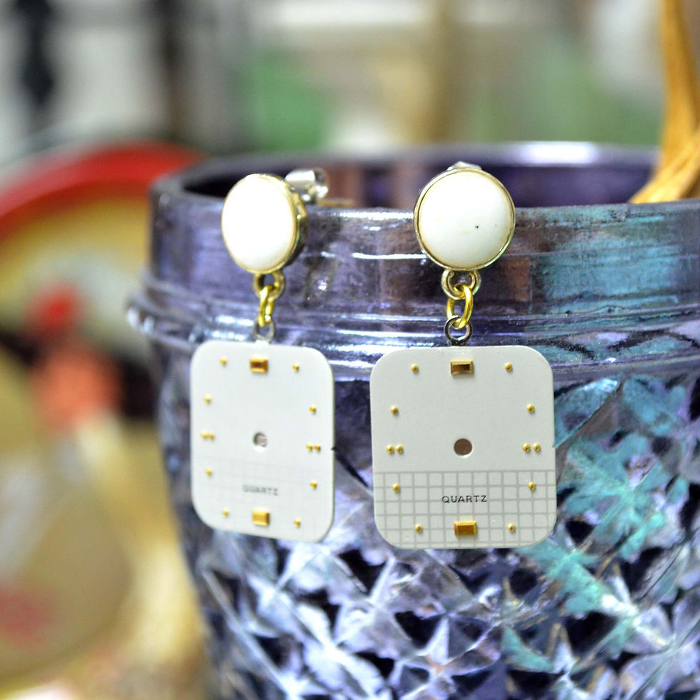 Miniatura: 金色古董錶面耳環  Golden Vintage Dial Earrings