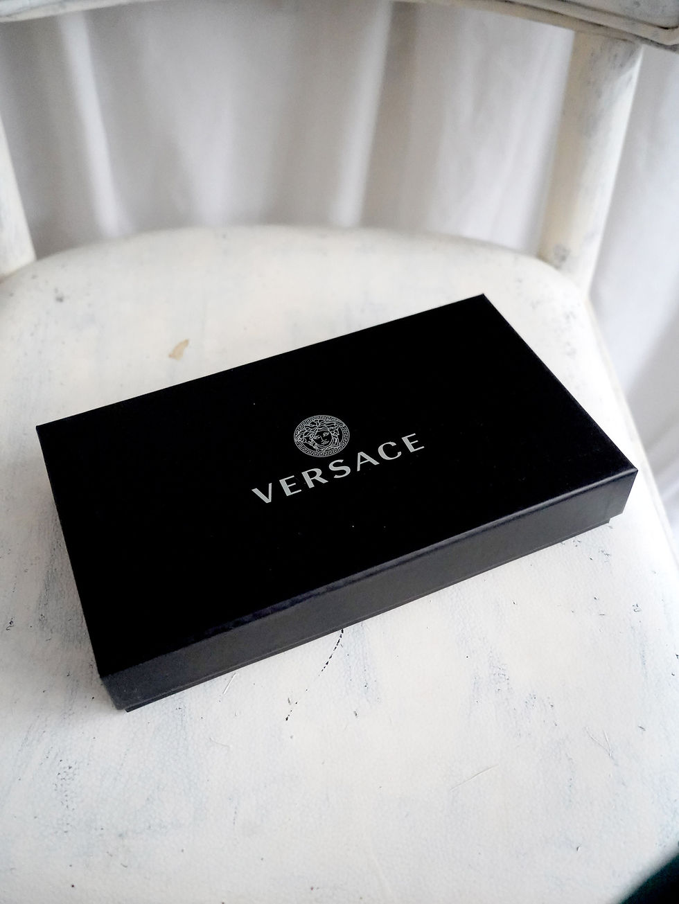 섬네일: VERSACE Black Leather Lambskin Long Wallet