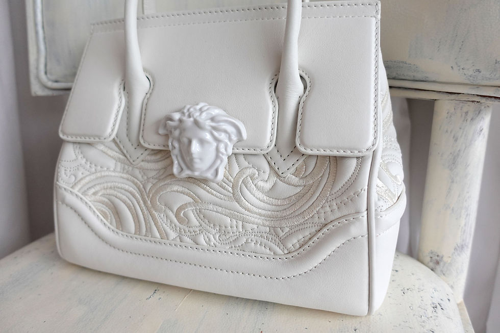 サムネイル： Versace white sculpture style Medusa embossed crossbody handbag