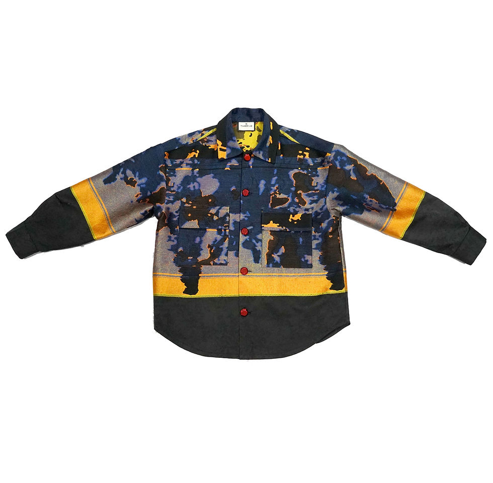 Miniatura: TIMBEE LO Black Galaxy Pattern Jacket with metallic red metal button
