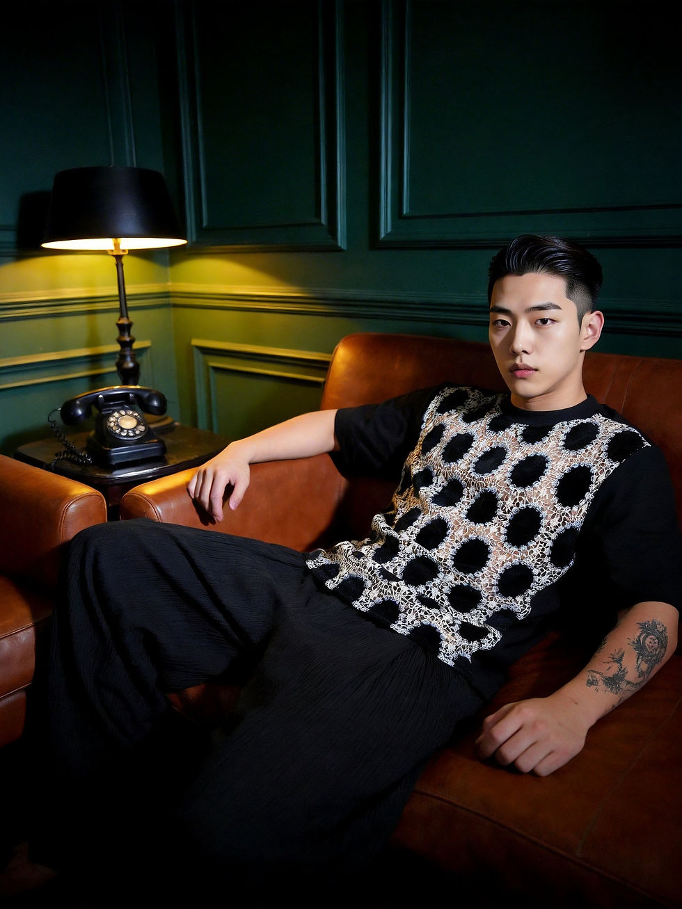 縮圖：Black Lace Dot Tee