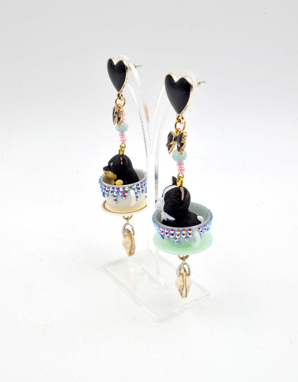 縮圖：小狗茶杯耳環綴施華洛水晶 Doggies on the Cup Earrings with Swarovski Crystal