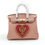 섬네일: 【CUPID】Red Swarovski Crystals Heart in Lightpink Handbag  【邱比特系列】紅心施華洛水晶綴豆沙紅色手袋    Material - Leather  Color - Pink  Crystals