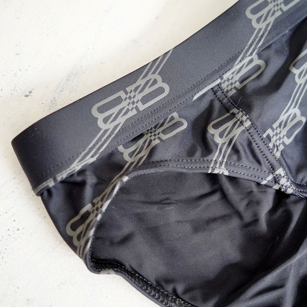 サムネイル： Balenciaga Gray-Black Monogram Swim Briefs