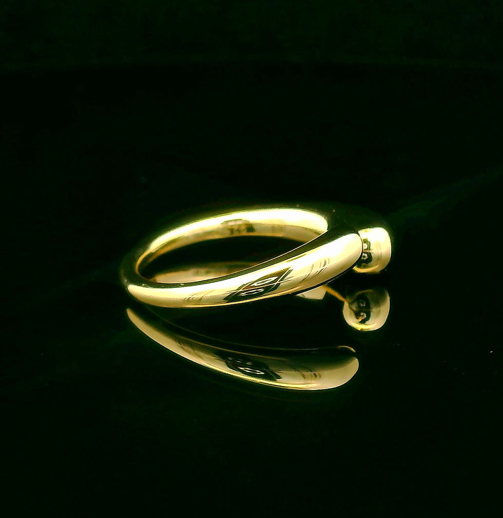 Modern gold adjustable ring crafted from 925 sterling silver with yellow gold plating, featuring a sleek, open bypass design