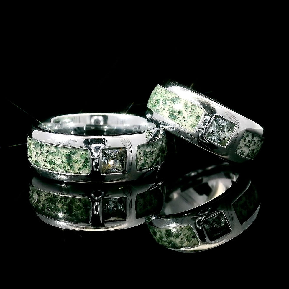 Thumbnail: Matching Rings Set | Unique Wedding Bands | Promise Ring | Couples Rings | 8mm