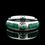 Thumbnail: 6mm silver tungsten carbide ring with green malachite inlay and round green Tsavorite stone, ideal for wedding bands