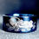 Thumbnail: Otters in River Pattern Engraved Blue Tungsten Ring, His and Her Promise Ring