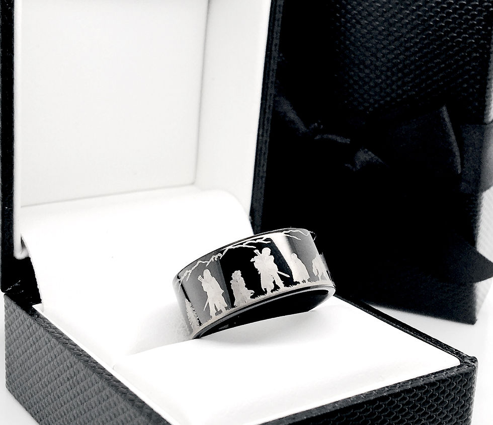 Thumbnail: Lord of the Ring, Fellowship Ring, Unique Engraved Rings, Wedding Bands, Gift