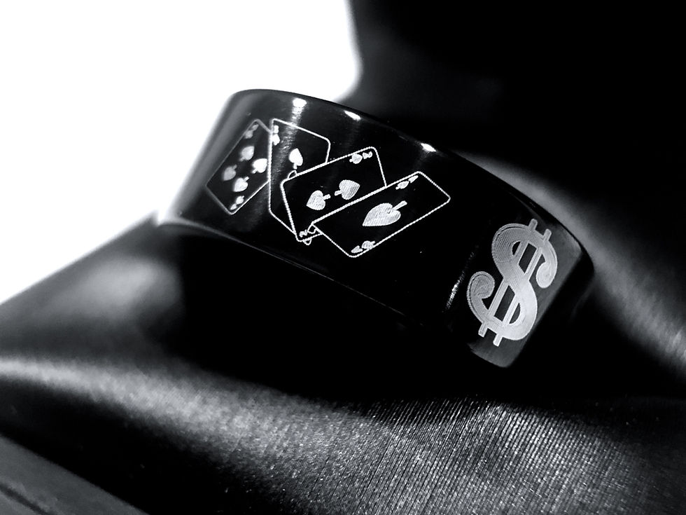 Wedding Bands, Casino Ring, Women Tungsten Ring, Men's Tungsten Carbide Ring, Engagement Rings, Black Tungsten Ring, Vegas