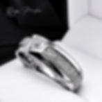 Meteorite-style tungsten wedding band available in 6mm and 8mm widths.
