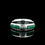 Thumbnail: 6mm silver tungsten carbide ring with green malachite inlay and round green Tsavorite stone, ideal for wedding bands