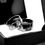 Thumbnail: Black Tungsten Ring featuring Mountains Range with Cross on the Pick Ocean Wave  Pattern Tungsten Wedding Bands for His, hers