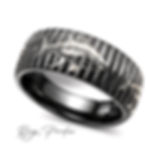 Black Tungsten Carbide Fishing Ring With Tuna Engraving, 8mm Comfort Fit Wedding Band For Men, Free Laser Engraving