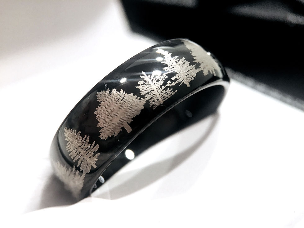 Thumbnail: Mens Wedding Band, Engagement Ring, Fir Forest Ring, Mens Ring, Wedding Band , Rings for Women, Wedding Bands Men, Promise