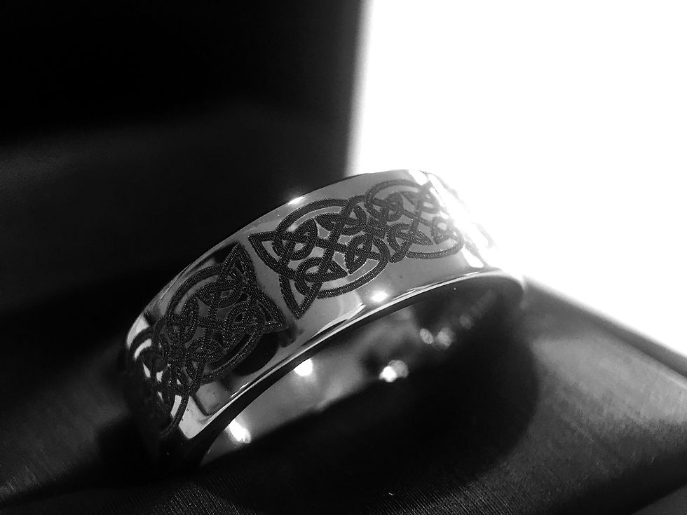Celtic Eternity Ring, Engagement Ring, Wedding Ring, Tungsten Ring, Mens Wedding Bands, Mens Promise Ring, Custom Engraving,