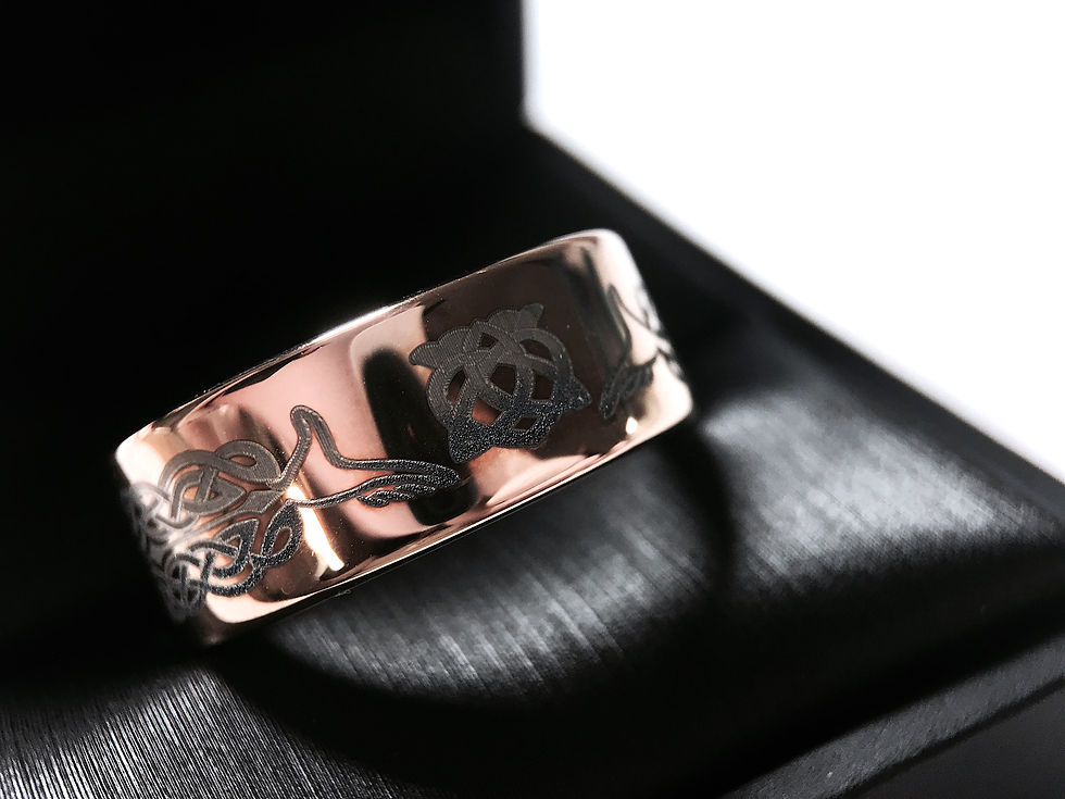 Thumbnail: Rose Gold Claddagh Ring, Celtic Wedding Band, Hands Holding Heart Design Ring