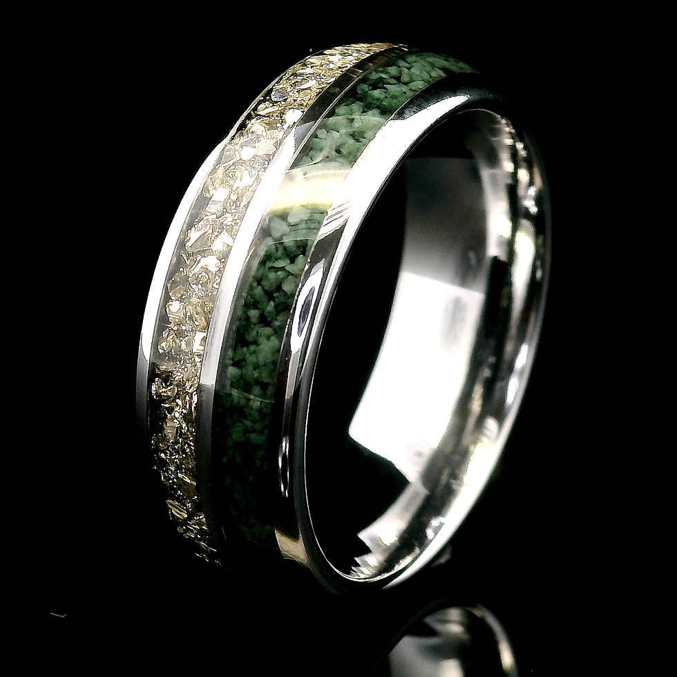 Thumbnail: Wedding Ring featuring Green Agate and German Crystals, Mens Ring, Women's Ring