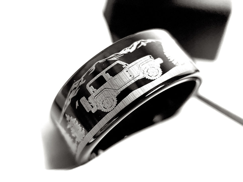 Men's Wedding Band, Mens Tungsten Ring, Custom Designed Wedding Bands, Jeep Car