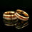 Thumbnail: rose gold tungsten ring with wood antler and arrow inlay 8mm comfort fit