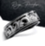 Black Tungsten Ornaments Engraved Wedding Band