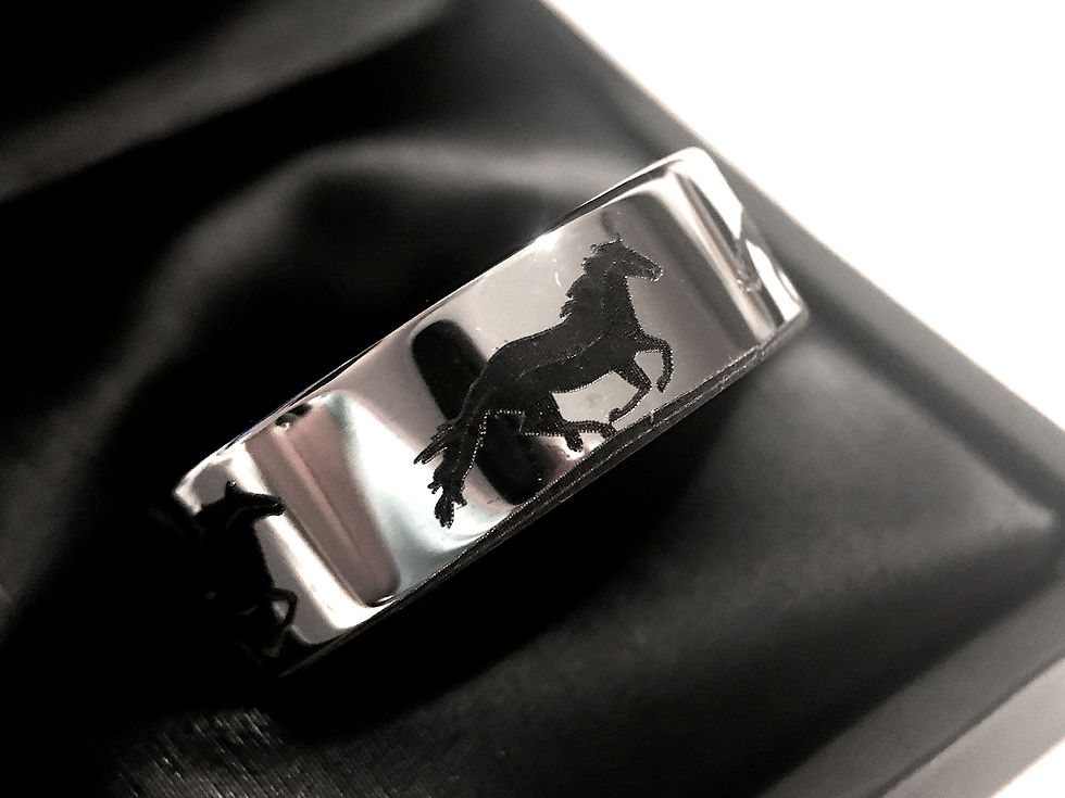 Thumbnail: Horses Ranger Ring, Horses Jewelry, Rings, Tungsten Ring, Mens Tungsten Ring, Mens Wedding  Bands, Anniversary Ring, Promise