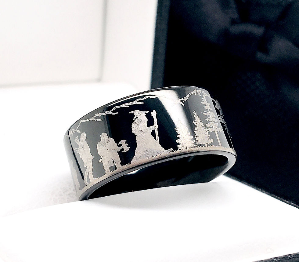 Thumbnail: Lord of the Ring, Fellowship Ring, Unique Engraved Rings, Wedding Bands, Gift