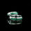 Thumbnail: 6mm silver tungsten carbide ring with green malachite inlay and round green Tsavorite stone, ideal for wedding bands