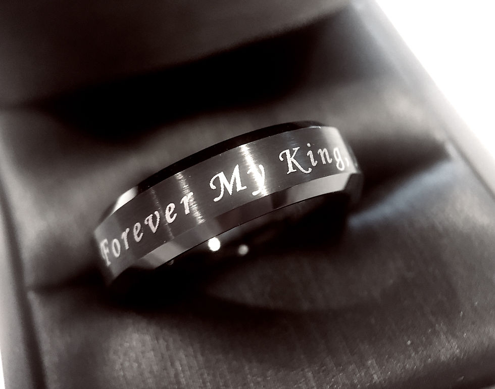 Thumbnail: Black Tungsten Ring, Wedding Band, Engagement Ring