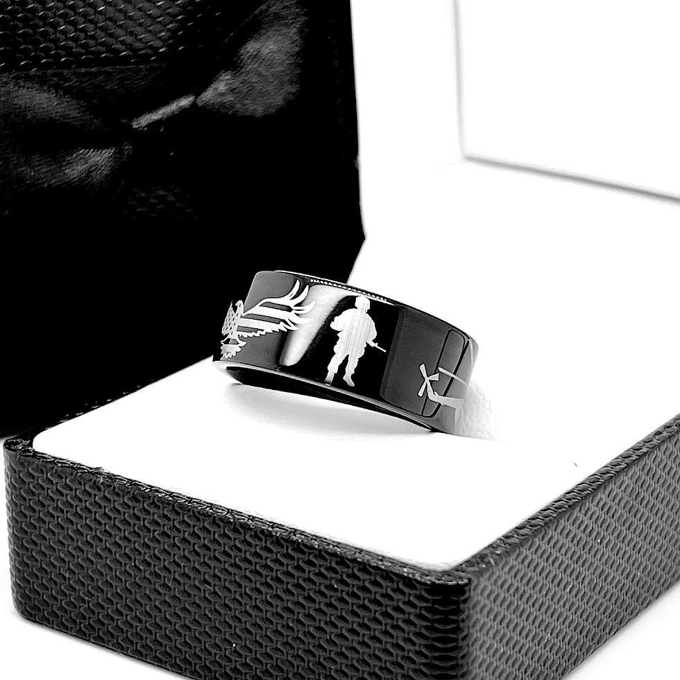 Thumbnail: Military Ring, US Army Ring, Mens Ring, Wedding Ring, Tungsten Ring Promise Ring