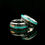 Thumbnail: Silver Tungsten Ring , Turquoise and Black Agate Stone inlay, Rose Gold Arrow, 8mm, durable ring, mens ring, wedding band