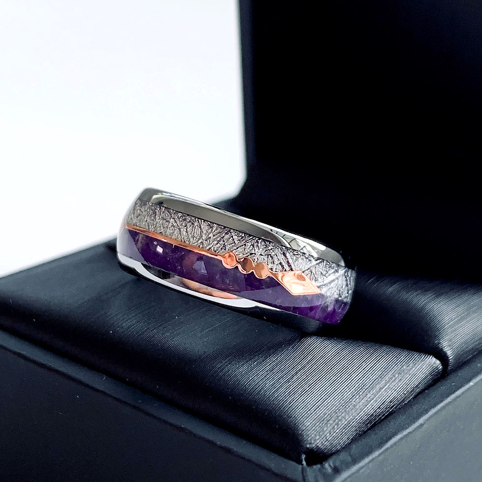 Thumbnail: Purple Stone Ring, Mens Purple Ring, His and Hers Promise Ring, Matching Rings