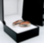 Thumbnail: meteorite inlay rose gold tungsten ring available in multiple widths