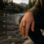 Raven engraved black tungsten wedding band with forest landscape and crescent moon, available in 8mm