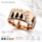 tungsten ring cowboy sunset engraving western scene 8mm 10mm 12mm